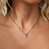 Minimalist Style Tiny Cross Pendant Necklace, Silver Color Neck Jewelry Gift For Women
