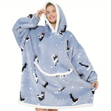 1pc Hoodie Wearable Blanket For Women Men Oversized Blanket Sweatshirt Soft Warm Comfortable Wearable Blanket Hoodie For Adults With Big Pocket For Sofa Couch Bed