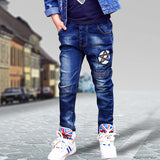 Boys' Jeans Spring and Autumn Children's Clothing Korean Style Embroidered Stretch Real Pocket Children Casual Long Pants Outer Wear Street Fashion