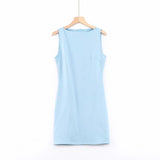 Street Shot European and American Kendall Jenner Sleeveless Vest Dress New Spring and Summer Women's New Slim Fit Sheath Tight Dress