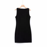 Street Shot European and American Kendall Jenner Sleeveless Vest Dress New Spring and Summer Women's New Slim Fit Sheath Tight Dress