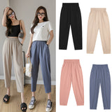 GOOSUDU Grandma's Pants Women's Summer  New High Waist Korean Style Loose Slimming Student Wide Leg Clunky Casual Harem Pants Fashion