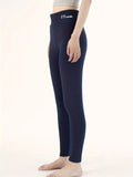 1pc Women's High-Waisted Thermal Fleece-Lined Leggings - Ultra Stretch Slim Fit Knitted Tights - Embroidered Fashion Bottoms
