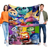 Disney Inside Out 2 Microfiber Blanket Inside Out 2  Cartoon Movie Emotions Characters Theme Blanket -Ideal Movie Theme Gift Decoration For Home Living Room Bed Couch