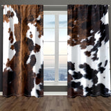2pcs, White And Brown Cow Print Country Farm Animal Cowhide Print Funny Farmhouse Vintage Curtains, Translucent Curtains Privacy Protector Curtains Bedroom Office Living Room Decor