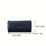 Fashion Long Solid Color PU Leather Wallet, Solid Color Minimalist Women's Mobile Phone Clutch Wallet