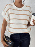 NEW Essnce Striped Pattern Batwing Sleeve Knit Top