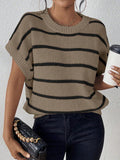 NEW Essnce Striped Pattern Batwing Sleeve Knit Top