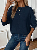 NEW Frenchy Ladies' Solid Color Drop Shoulder Casual Sweater