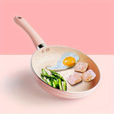 1pc 6.5inch Pink Maifan Stone Non-Stick Skillet - Flat Cooking Utensils for Daily Cooking, Food Supplement Pan, Frying Pot with Heat-Resistant Handle, Easy Cleaning, and Healthy Cooking Experience - Kitchen Essentials for Home Cooks