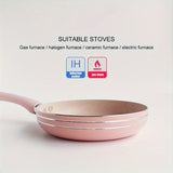 1pc 6.5inch Pink Maifan Stone Non-Stick Skillet - Flat Cooking Utensils for Daily Cooking, Food Supplement Pan, Frying Pot with Heat-Resistant Handle, Easy Cleaning, and Healthy Cooking Experience - Kitchen Essentials for Home Cooks