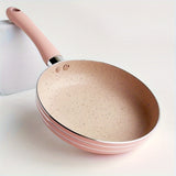 1pc 6.5inch Pink Maifan Stone Non-Stick Skillet - Flat Cooking Utensils for Daily Cooking, Food Supplement Pan, Frying Pot with Heat-Resistant Handle, Easy Cleaning, and Healthy Cooking Experience - Kitchen Essentials for Home Cooks