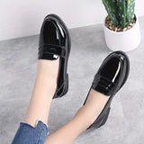 Stylish Chunky Heel Loafers for Women - Comfortable Slip-On Dress Shoes with Preppy Fashion Style, Soft Insoles, and Durable Outsoles for All-Day Wear