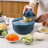 1pc 12-in-1 Multi-Functional Vegetable Slicer - Mandolines with Food Grater, Cutter, Container, Hand Guard, and Shredder for Easy Kitchen Prep - Space-Saving Kitchen Gadgets for Home Cooks