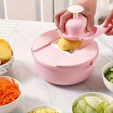 1pc 12-in-1 Multi-Functional Vegetable Slicer - Mandolines with Food Grater, Cutter, Container, Hand Guard, and Shredder for Easy Kitchen Prep - Space-Saving Kitchen Gadgets for Home Cooks