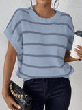 NEW Essnce Striped Pattern Batwing Sleeve Knit Top