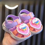 Casual Cute Cartoon Sandals For Baby Boys Girls, Breathable Lightweight Walking Shoes For Indoor Outdoor Beach