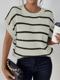 NEW Essnce Striped Pattern Batwing Sleeve Knit Top