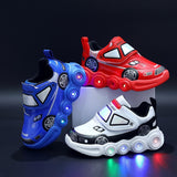 Vibrant Low-Top Sneakers for Boys - Shock-Absorbing, Non-Slip, Light-Up Casual Shoes for All Seasons - Fun, Breathable, and Comfortable Sneakers