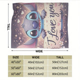 Cozy Disney Stitch Cartoon Blanket - Soft, Lightweight, Warm Flannel Fleece for Every Season - Perfect for Snuggling Up Indoors or Outdoors