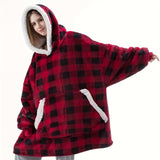 Cozy Flannel Wearable Blanket Hoodie - Super Warm, Giant Hoodie Blanket With Sleeves & Giant Pockets, Perfect For Holiday season & Winter Gifts