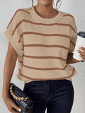 NEW Essnce Striped Pattern Batwing Sleeve Knit Top