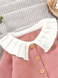 6M-3T Adorable Rooster Embroidery Toddler Baby Girl Sweater Cardigan - Soft Long Sleeve Button Down Top with Doll Collar for Fall Winter - Perfect for Casual Daily Wear and Special Occasions