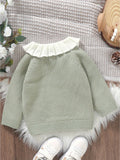 6M-3T Adorable Rooster Embroidery Toddler Baby Girl Sweater Cardigan - Soft Long Sleeve Button Down Top with Doll Collar for Fall Winter - Perfect for Casual Daily Wear and Special Occasions