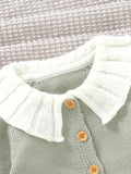 6M-3T Adorable Rooster Embroidery Toddler Baby Girl Sweater Cardigan - Soft Long Sleeve Button Down Top with Doll Collar for Fall Winter - Perfect for Casual Daily Wear and Special Occasions