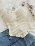 NEW Dreamara Casual Tube Ruffle Knitted Top