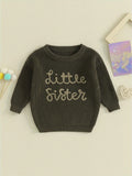 Baby Girl Christmas Sweaters Cute Long Sleeve Letter Embroidery Knit Pullover Infant Tops