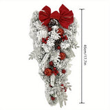 1Set Christmas Decor for Front Door, 1pc 17.7In Christmas Wreath, 2pcs Christmas Swag Wreaths, 1pc 3.9ft Christmas Vine and 2pcs 4.9ft Christmas Vine, Christmas Decoration Holiday Farmhouse Door Wreath Xmas Wreath for Windows Indoor