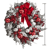 1Set Christmas Decor for Front Door, 1pc 17.7In Christmas Wreath, 2pcs Christmas Swag Wreaths, 1pc 3.9ft Christmas Vine and 2pcs 4.9ft Christmas Vine, Christmas Decoration Holiday Farmhouse Door Wreath Xmas Wreath for Windows Indoor
