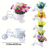 Charming 2pcs Artificial Daisy Bike Decor Set - Perfect for Home, Wedding, Office & Cafe - Includes Container, Ideal for DIY Projects, Valentine's, Birthday, Christmas & Mother's Day