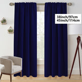 1 Panel Solid Color Heat Insulation Curtain, Rod Pocket Window Treatment For Bedroom Office Kitchen Living Room Study Home Decoration