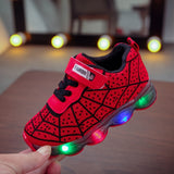 Kids' Glow-In-The-Dark Sneakers - LED Light-Up Running Shoes For Boys & Girls Ages 1-6 | Breathable Mesh With Magic Tape Closure