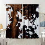 2pcs, White And Brown Cow Print Country Farm Animal Cowhide Print Funny Farmhouse Vintage Curtains, Translucent Curtains Privacy Protector Curtains Bedroom Office Living Room Decor