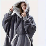 Cozy Flannel Wearable Blanket Hoodie - Super Warm, Giant Hoodie Blanket With Sleeves & Giant Pockets, Perfect For Holiday season & Winter Gifts