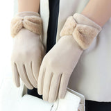 Elegant Warmth Meets Modern Convenience: Women's Windproof, Touch-Screen Friendly Winter Fleece Gloves - Durable & Snug Fit