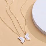 2pcs/Set Exquisite Butterfly Matching Necklace Set - Unique Couple/Friendship Design, Dainty Neck Jewelry for Everyday Wear - Perfect Gift for Women, Bestie/BFF on Special Occasions