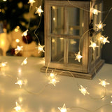 1pc, Star String Lights 3.28ft 10 Led/6.56ft 20 Led/9.84ft 30 Led, Fairy Lights, Battery Operated Copper Wire Decorative String Lightr Holiday Decorations