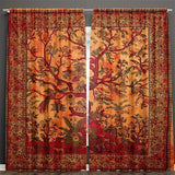 2pcs Boho Hippie Window Curtains - Life Tree Room Decor for Bedroom, Living Room, Dorm Room - Soft and Stylish Home Decor