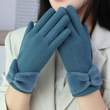 Elegant Warmth Meets Modern Convenience: Women's Windproof, Touch-Screen Friendly Winter Fleece Gloves - Durable & Snug Fit