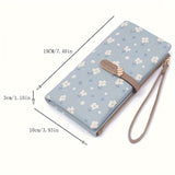 Long Style Wallet, Floral Print, Casual Zippered Folding Coin Purse, Multiple Card Slots, Clutch Handbag