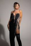 goosudu Porsha Diamonate Strapless Maxi Bandage Dress