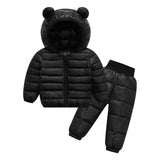 off-Season Children Suit Infants down Cotton Jacket Coat Boys and Girls Autumn and Winter Children Two-Piece Set Outer Wear Winter