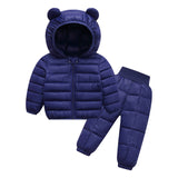 off-Season Children Suit Infants down Cotton Jacket Coat Boys and Girls Autumn and Winter Children Two-Piece Set Outer Wear Winter