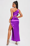 goosudu Fafa One Shoulder Satin Maxi Dress