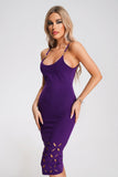 goosudu Xiclaly Cutout Halter Midi Dress - Purple