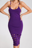 goosudu Xiclaly Cutout Halter Midi Dress - Purple